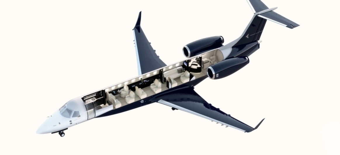Embraer Legacy 650 Cabin Cut-Away
